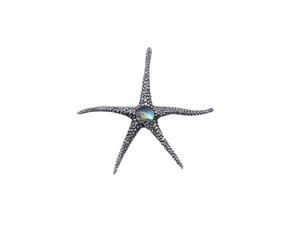 Pingente Estrela do Mar Escurecida com Abalone - Prata 925