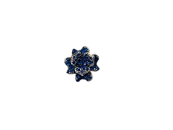 Pingente Rosa Azul  com Zircônia - Prata 925