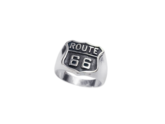 Anel Route 66 com Trabalho Escurecido - Prata 925