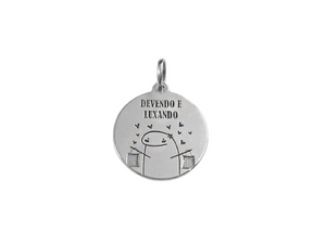Pingente Medalha com Figurinha - Prata 925