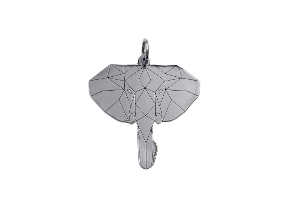 Pingente Estilizado Elefante com Mosaico - Prata 925