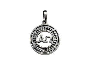 Pingente Medalha Alfa E Omega - Prata 925
