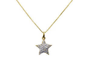 Colar Estrela do Mar com Zircônia - Prata 925 com Banho de Ouro18k
