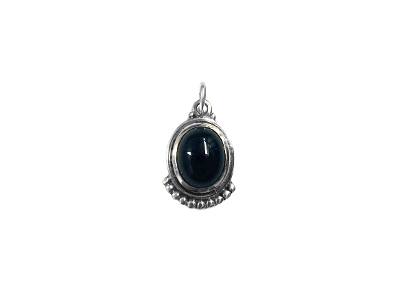 Pingente Oval Trabalhado com Ágata - Prata 925
