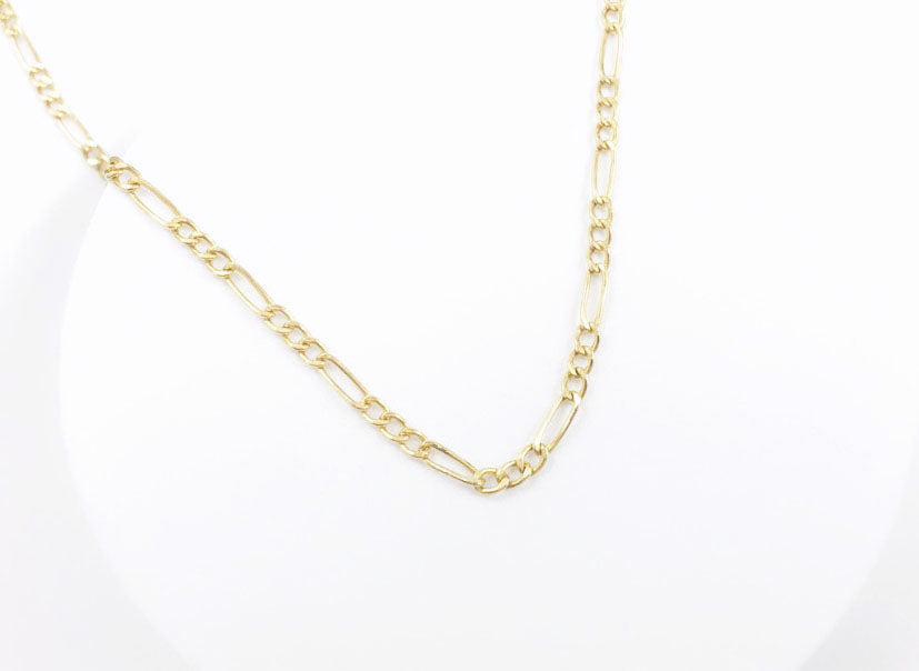 Corrente Figaro 3x1 60cm - Ouro 18k