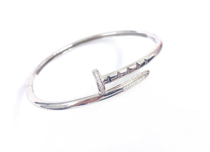 Pulseira Estilo Prego com Zircônias - Prata 925 com Ródio