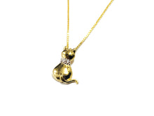 Carregar imagem no visualizador da galeria, Colar Gato Liso com Zircônia - Prata com Banho Ouro 18k
