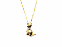 Carregar imagem no visualizador da galeria, Colar Gato Liso com Zircônia - Prata com Banho Ouro 18k
