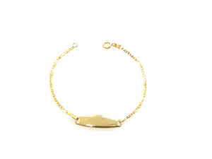 Pulseira Infantil Chapinha Navete - Ouro 18k