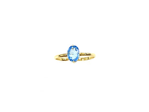 Anel Topázio Azul Oval - Ouro 18k