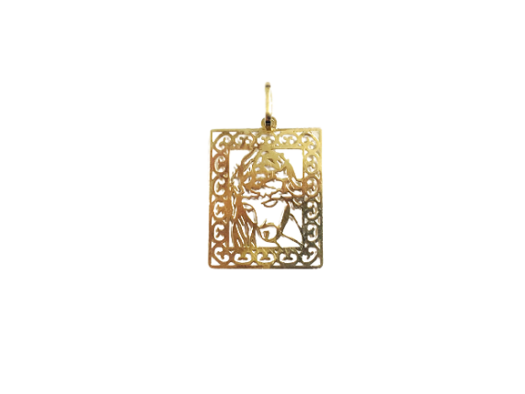 Pingente Face de Cristo Borda Vazada - Ouro 18k
