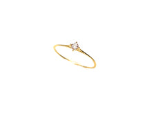 Carregar imagem no visualizador da galeria, Anel Solitário Zircônia 3mm Lateral Fina - Ouro 18k
