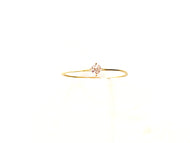 Anel Solitário Zircônia 3mm Lateral Fina - Ouro 18k