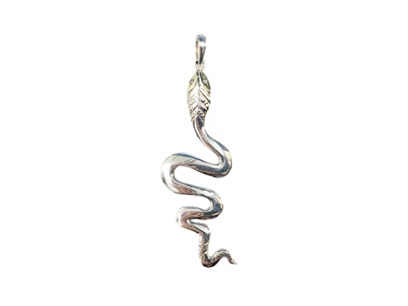 Pingente Cobra com Zircônias e Aplique - Prata 925