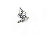 Anel Estilizado Oval com Pedra da Lua - Prata 925