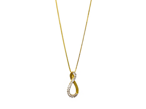 Colar Infinito Vazado com Zircônia - Prata com Banho Ouro 18k