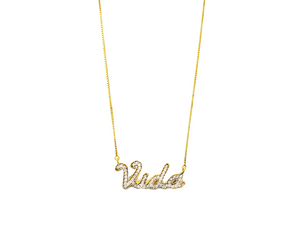 Colar Vida com Zircônias Brancas - Ouro 18k