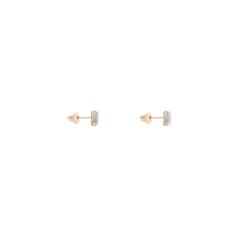 Carregar imagem no visualizador da galeria, Brinco Infantil Zircônia Retangular 4mm - Ouro 18k
