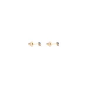 Brinco Infantil Duas Nano Zircônias - Ouro 18k