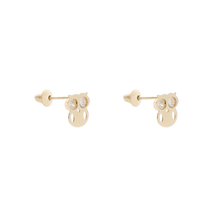 Carregar imagem no visualizador da galeria, Brinco Infantil Coruja com Zircônia - Ouro 18k
