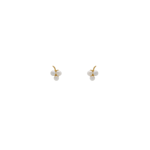 Brinco Infantil Três Pérolas - Ouro 18k