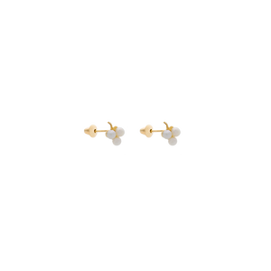 Brinco Infantil Três Pérolas - Ouro 18k