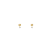 Carregar imagem no visualizador da galeria, Brinco Infantil Meia Bola e Pérola - Ouro 18k
