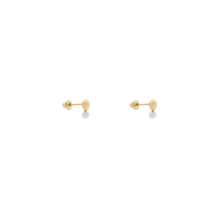Carregar imagem no visualizador da galeria, Brinco Infantil Meia Bola e Pérola - Ouro 18k
